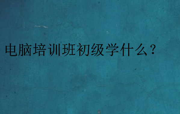 電腦培訓班初級學什么
