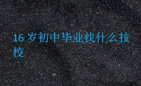 16歲初中畢業找什么技校