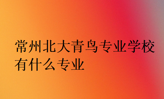 常州北大青鳥專業學校有什么專業