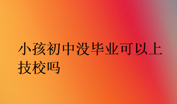 小孩初中沒畢業可以上技校嗎