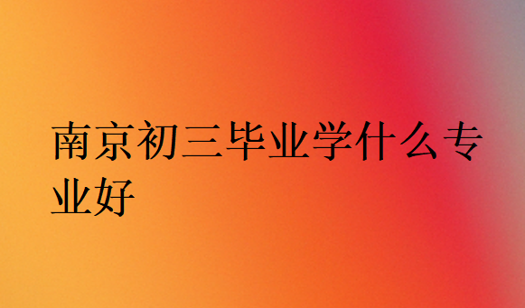 南京初三畢業學什么專業好